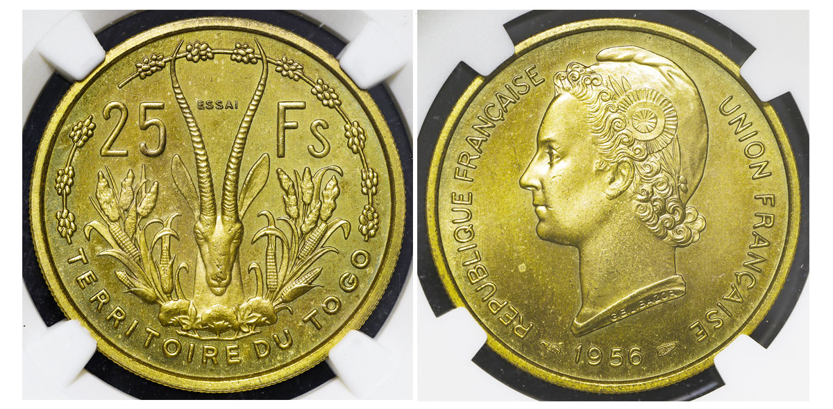 フランス領トーゴ25フラン試鋳貨 1956年 Maruのコイン収集記 フランス領トーゴ25フラン試鋳貨 1956年 Maruのコイン収集記