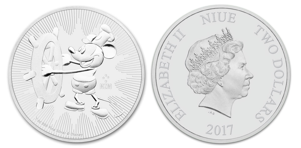 ディズニー ミッキーマウス スチームボート銀貨 ニュージーランド Maruのコイン収集記