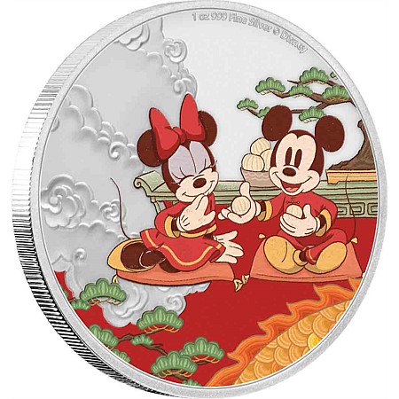 ディズニー：子年「福」 2ドル銀貨（ニウエ：2020年）